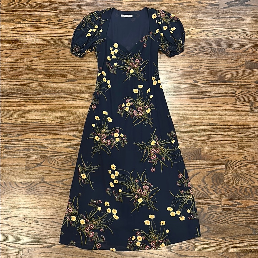 Reformation Luciana Floral Puff Sleeve Midi Dress
